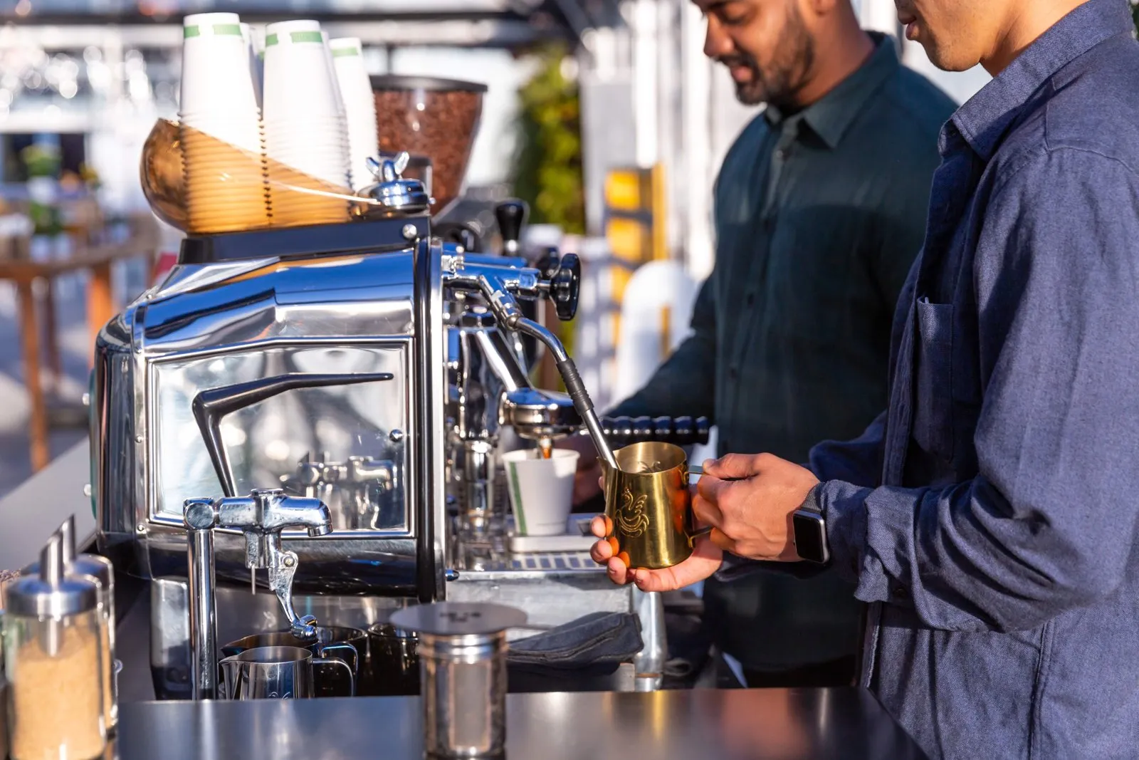 Coffee bar at Asana's company meeting produced by B Line Events