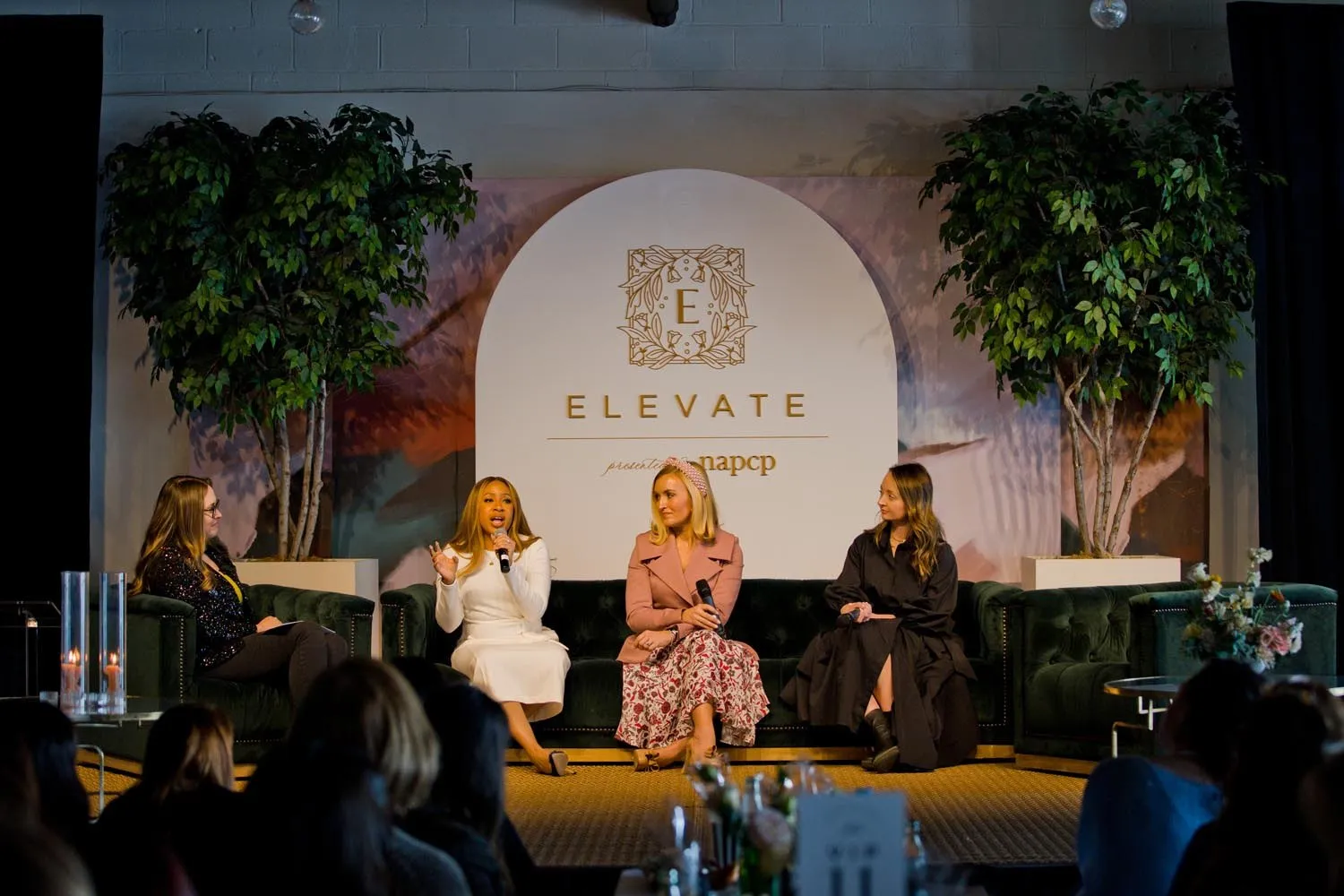 Panel discussion on stage at the Elevate Summit 2023 in Nashville