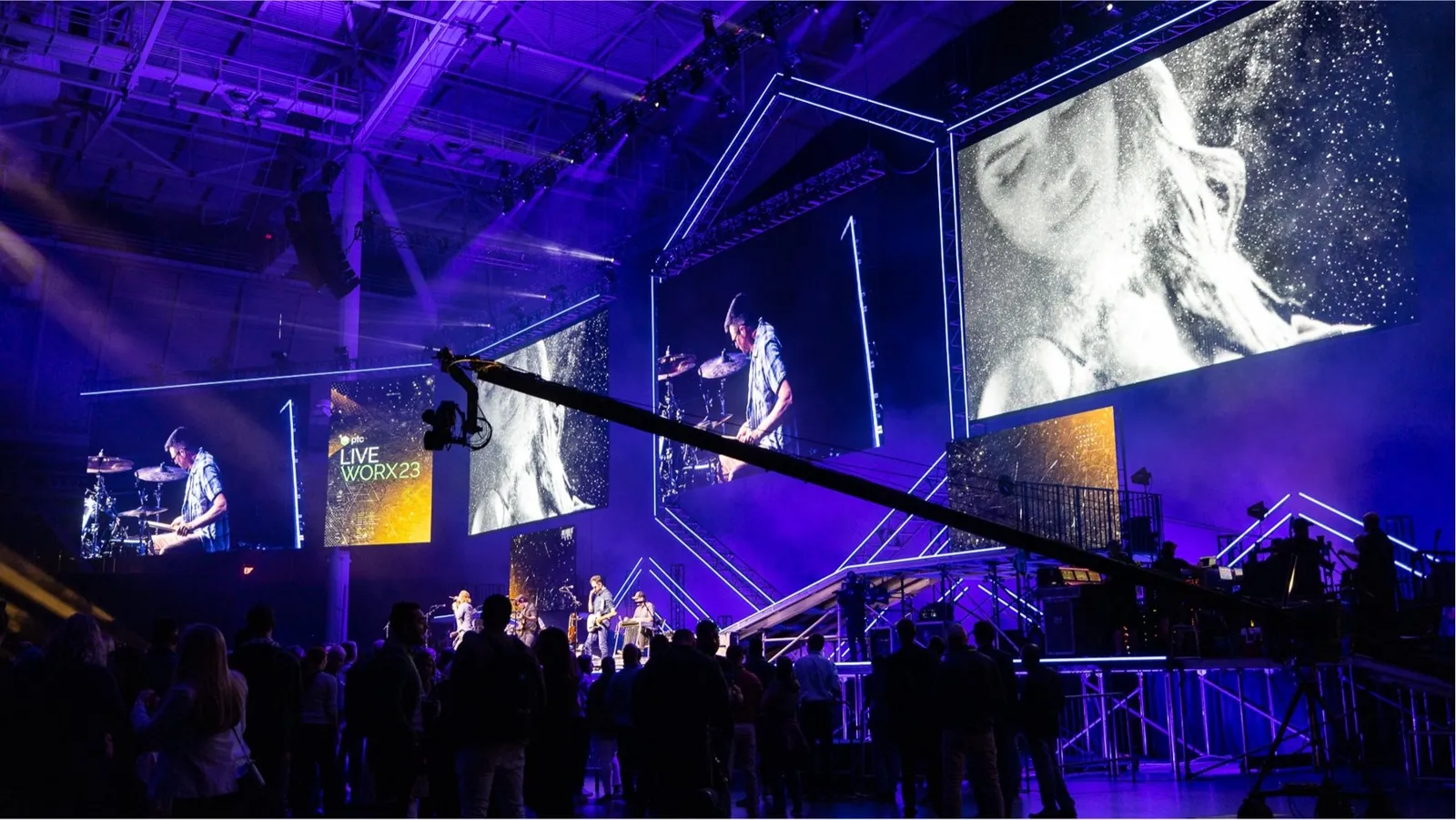 PTC LiveWorx general session with camera jib and large screens
