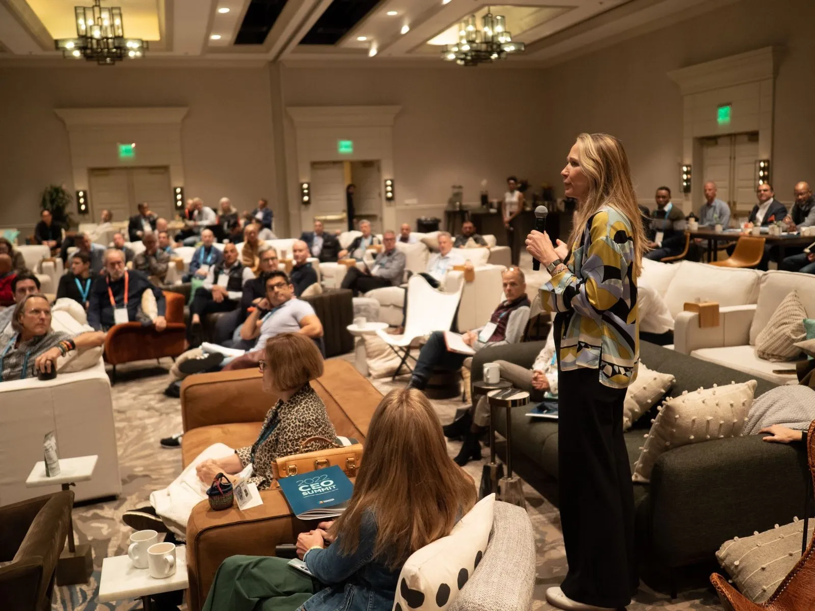 CEOs in lounge seating during a session at Hyatt Regency Lost Pines