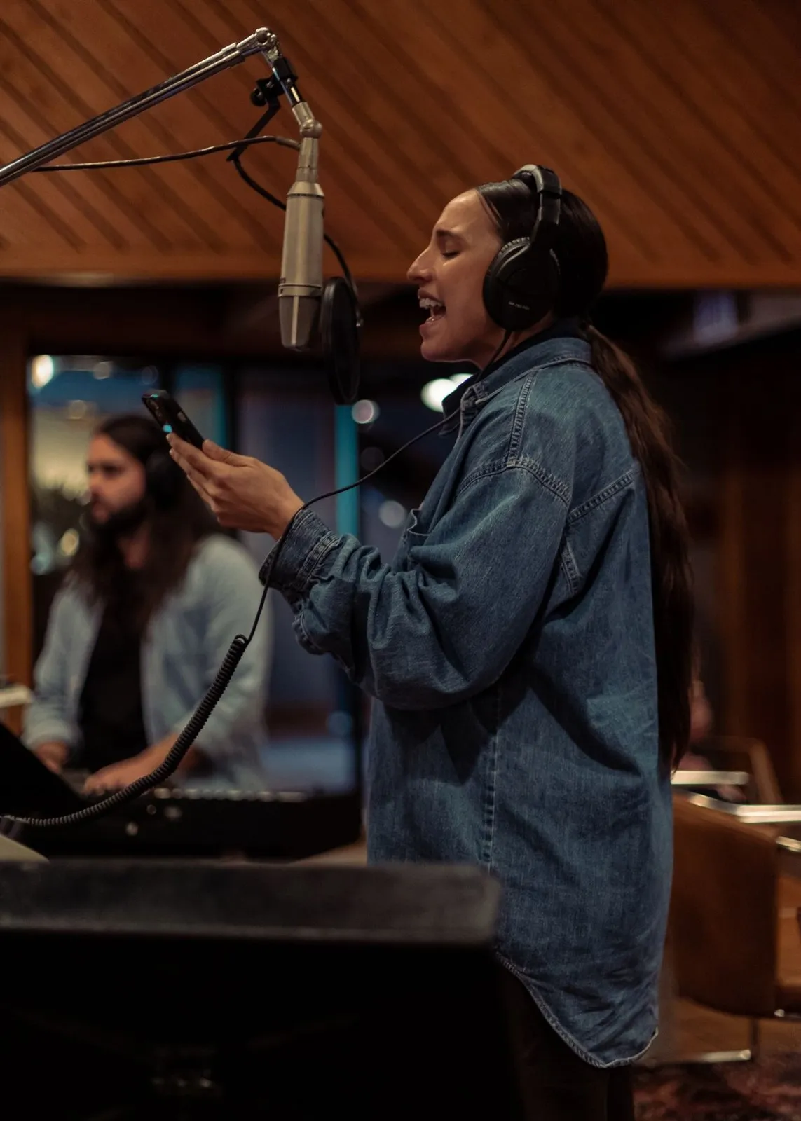Recording session at Arlyn Studios during a hotel leaders' offsite in Austin