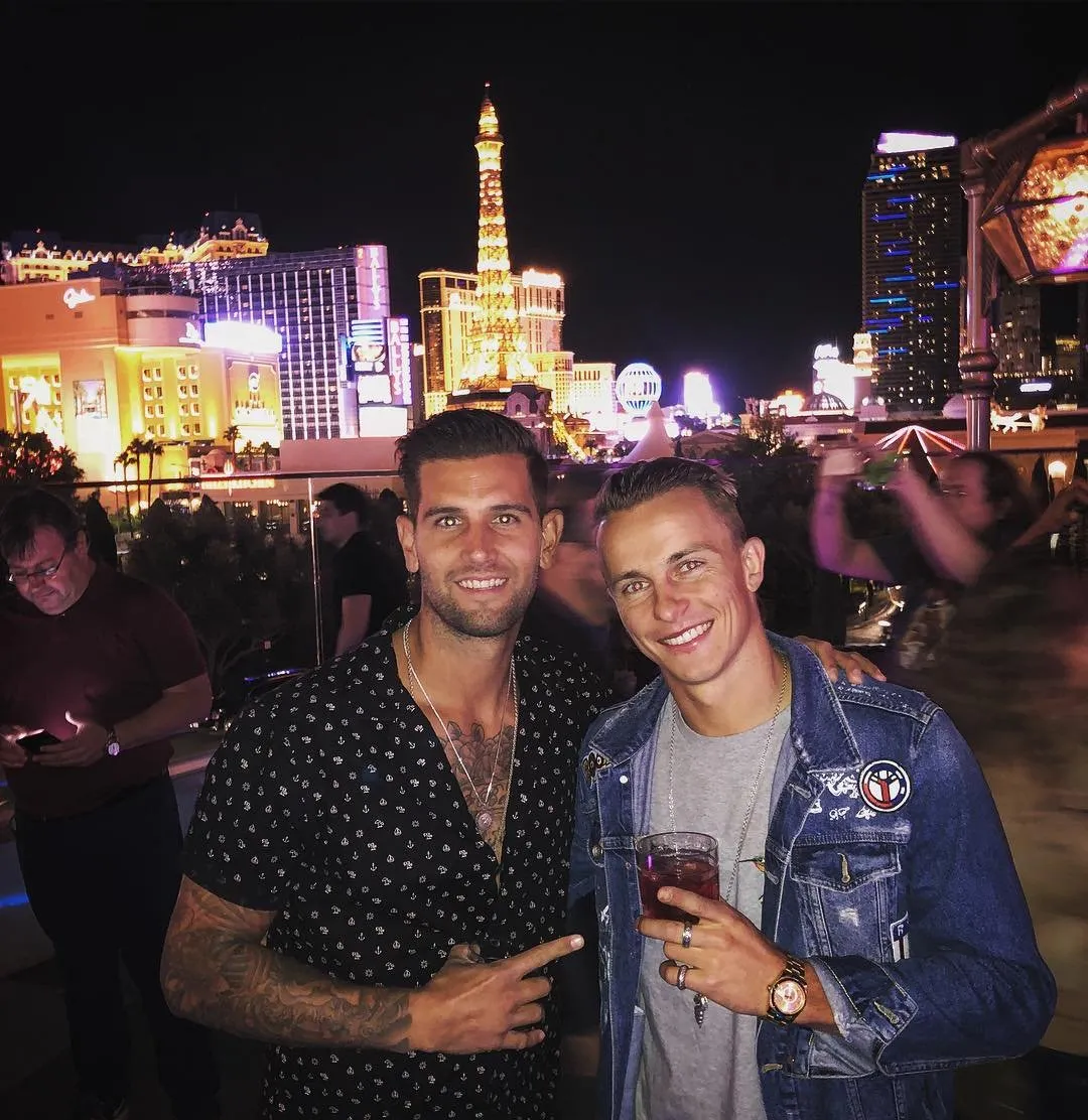 Group night out on a terrace overlooking the Las Vegas Strip, hosted by MyRSVP
