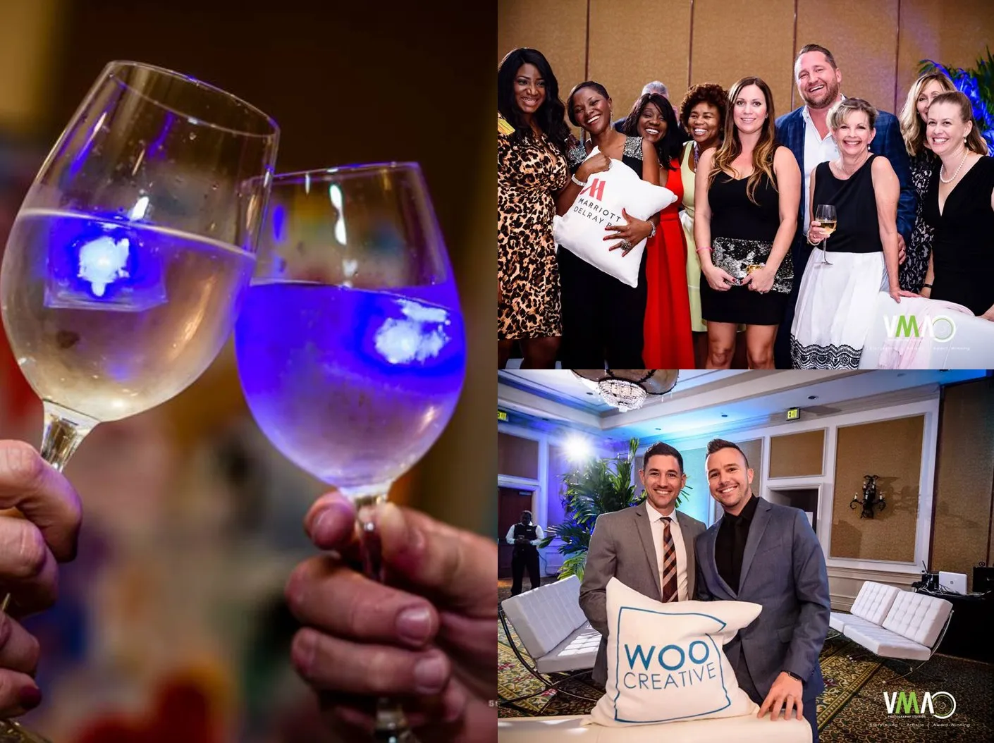 Glowing cocktails and guests at the Luminary Gala