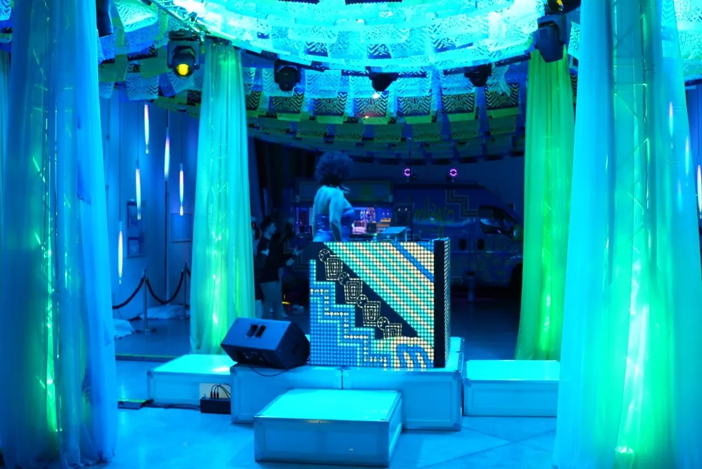 Lit lounge set for a Milagro Tequila brand activation