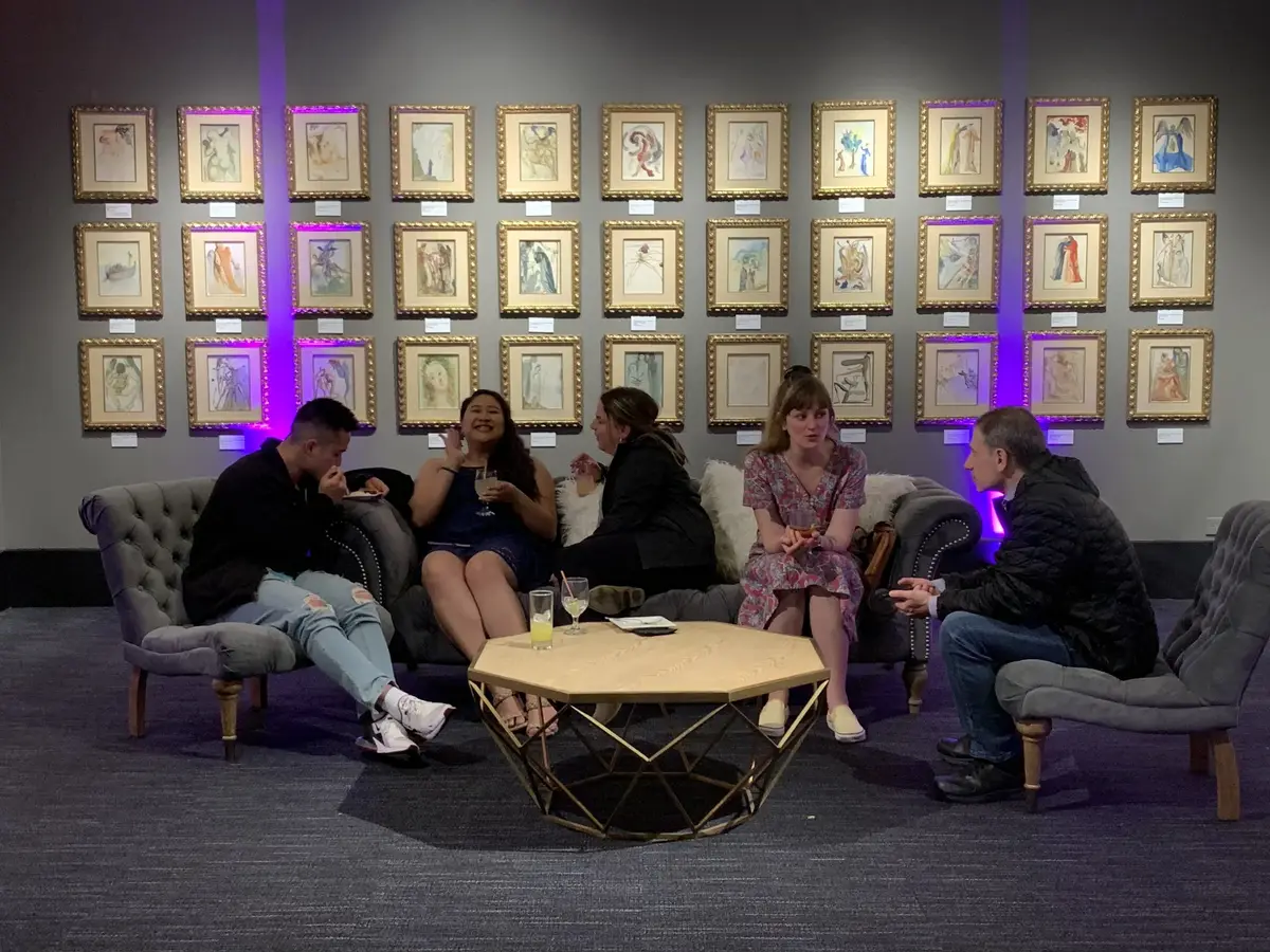 Lounge seating conversation in a gallery space