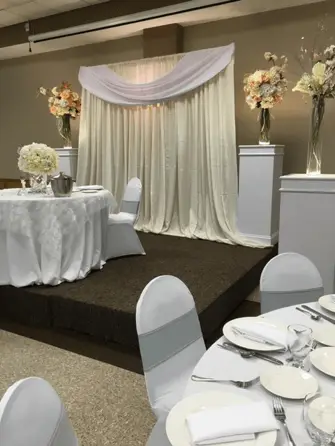 Wedding reception hall setup