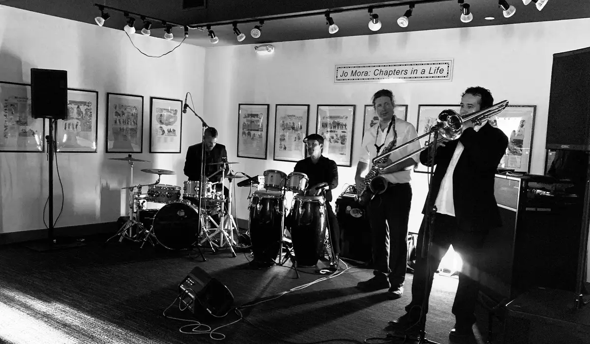 Live band performing at a team event