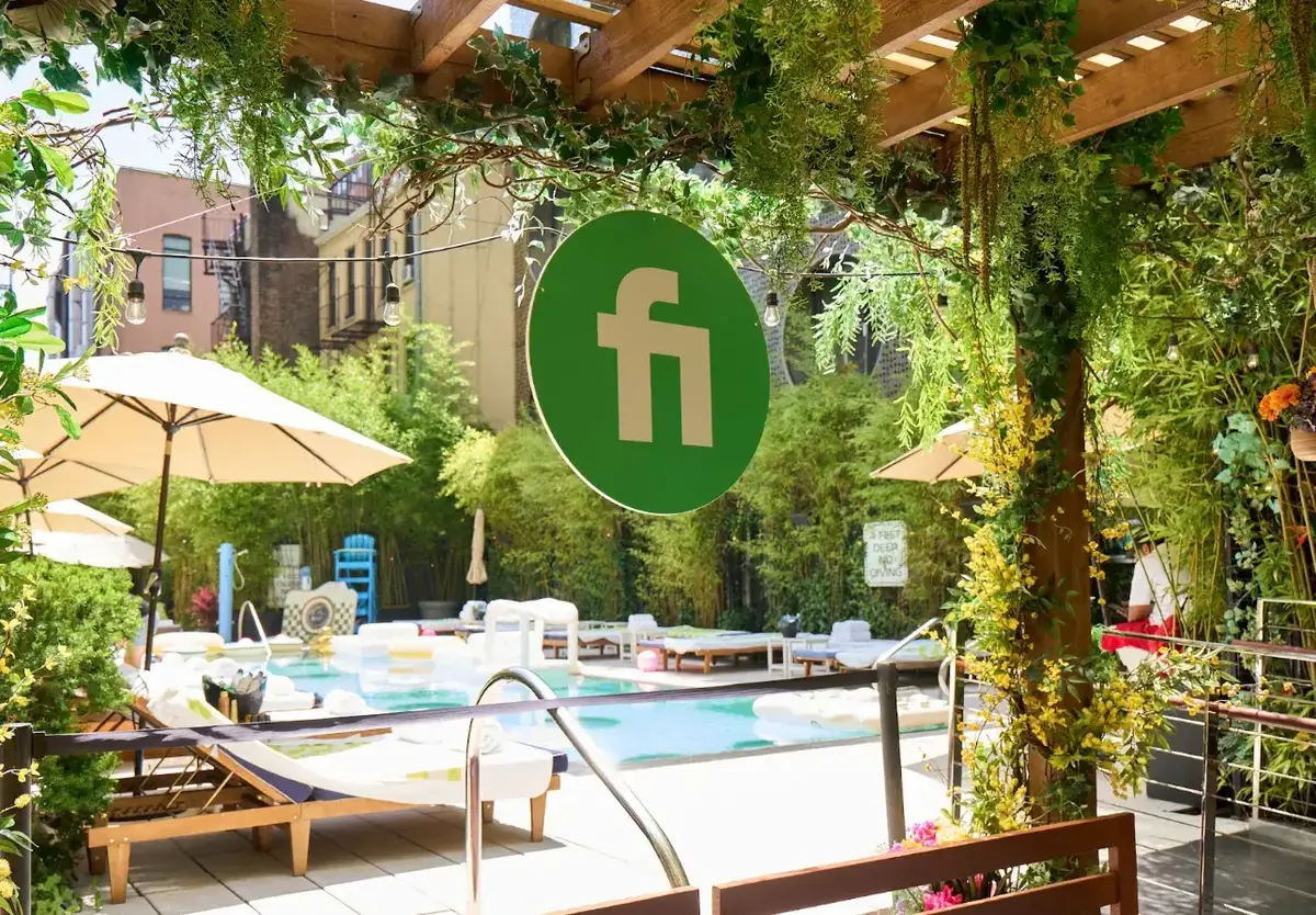 Fiverr summer party outdoor courtyard