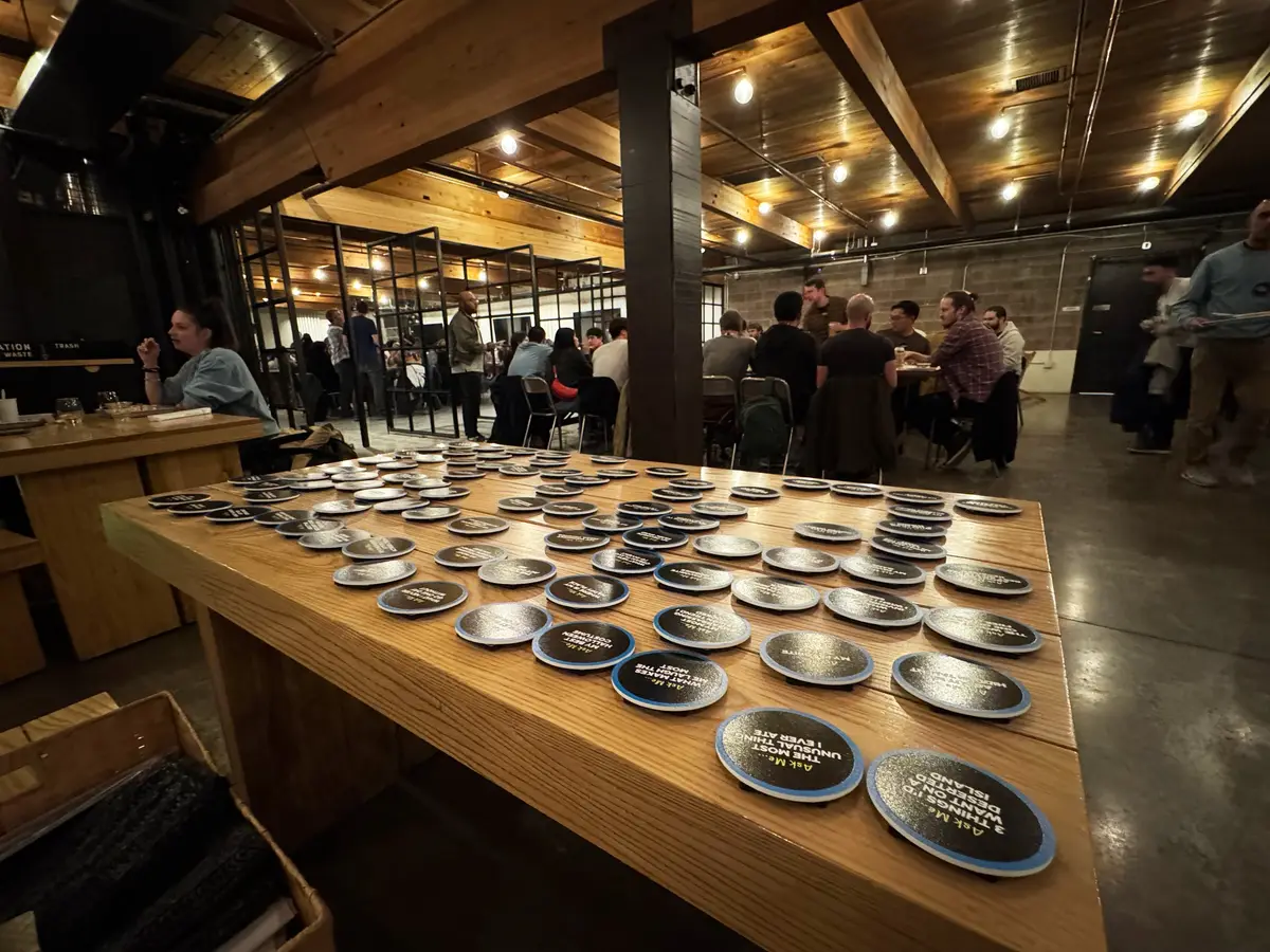 Plated dishes set out on a long wooden table