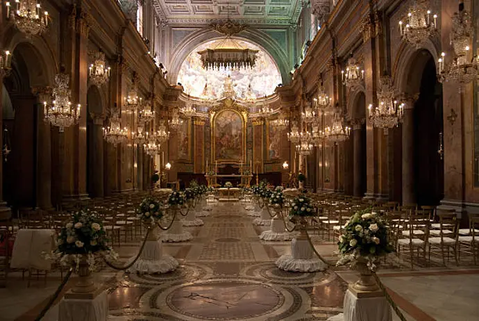 Wedding ornament in church