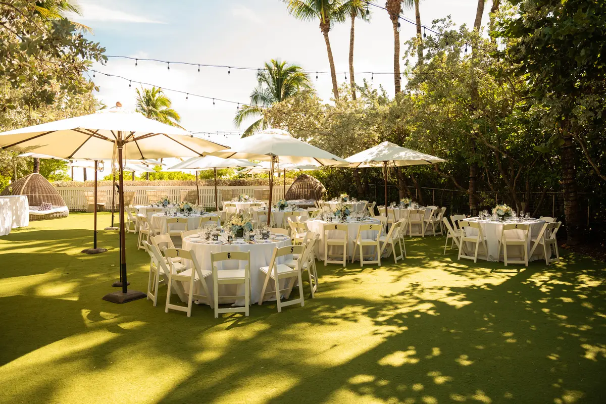 Garden dinner setup