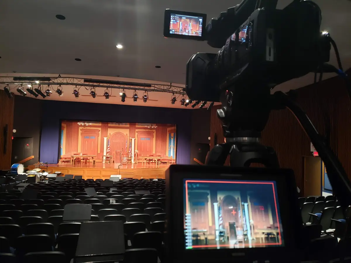 Camera and stage production at a live event