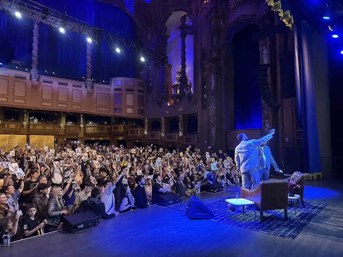 Stage performance in a theater