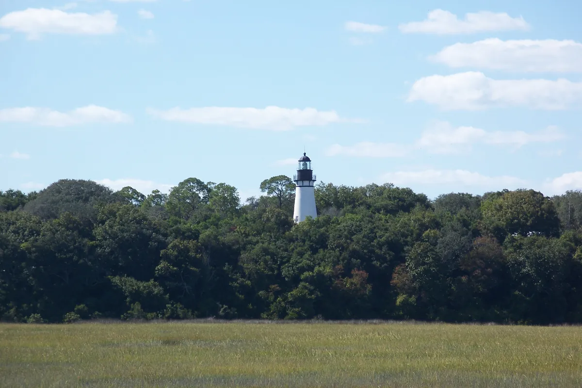 Amelia Island Lighthouse in Fernandina Beach, Florida.