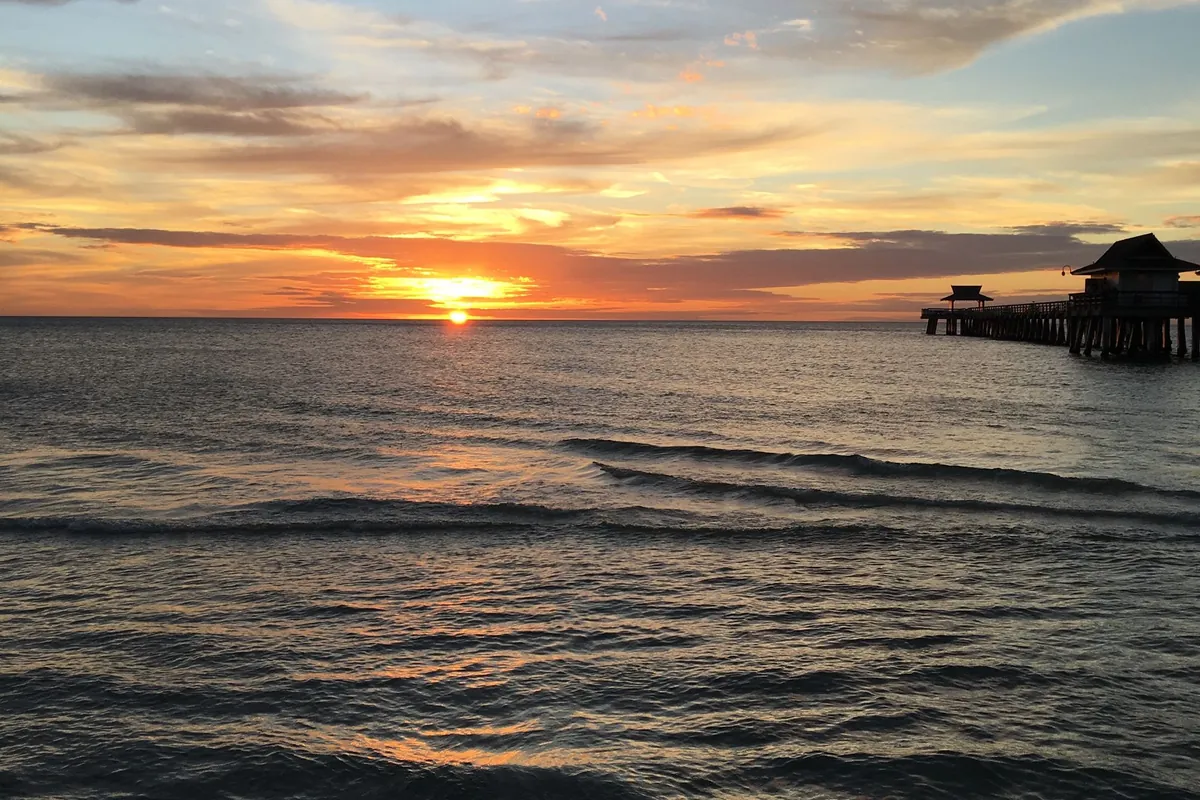 Sunset over the Gulf at Naples.