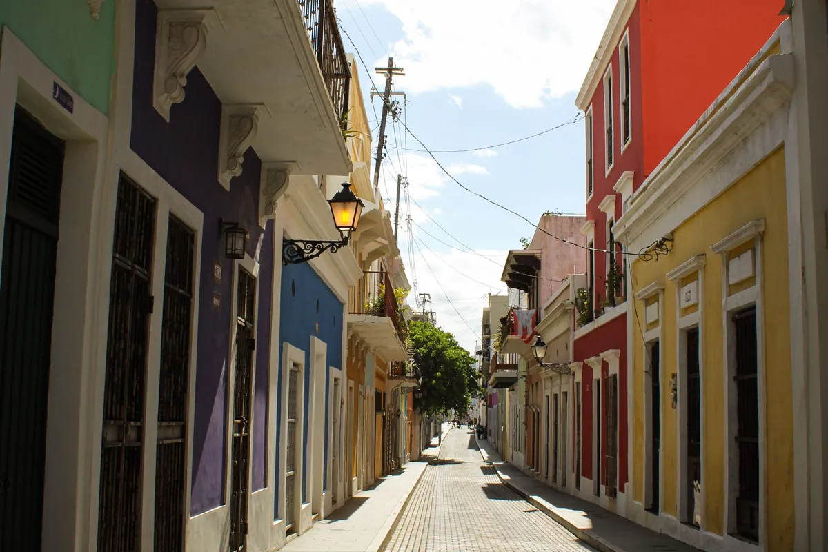 A colorful street in Old San Juan.
