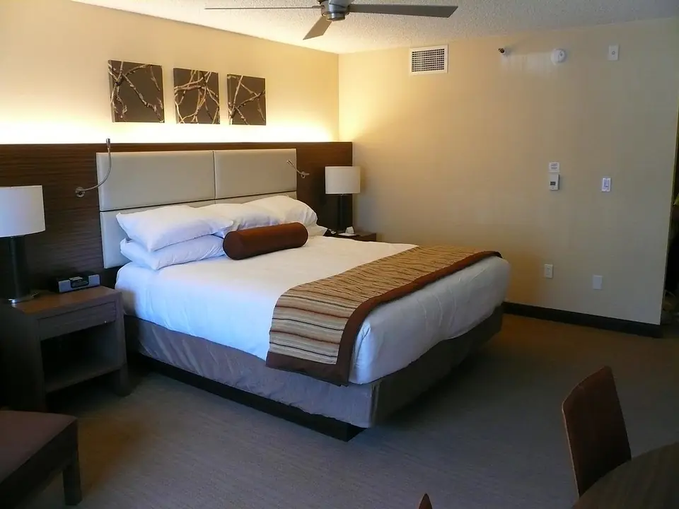 A guest room at the Hyatt Regency Monterey.