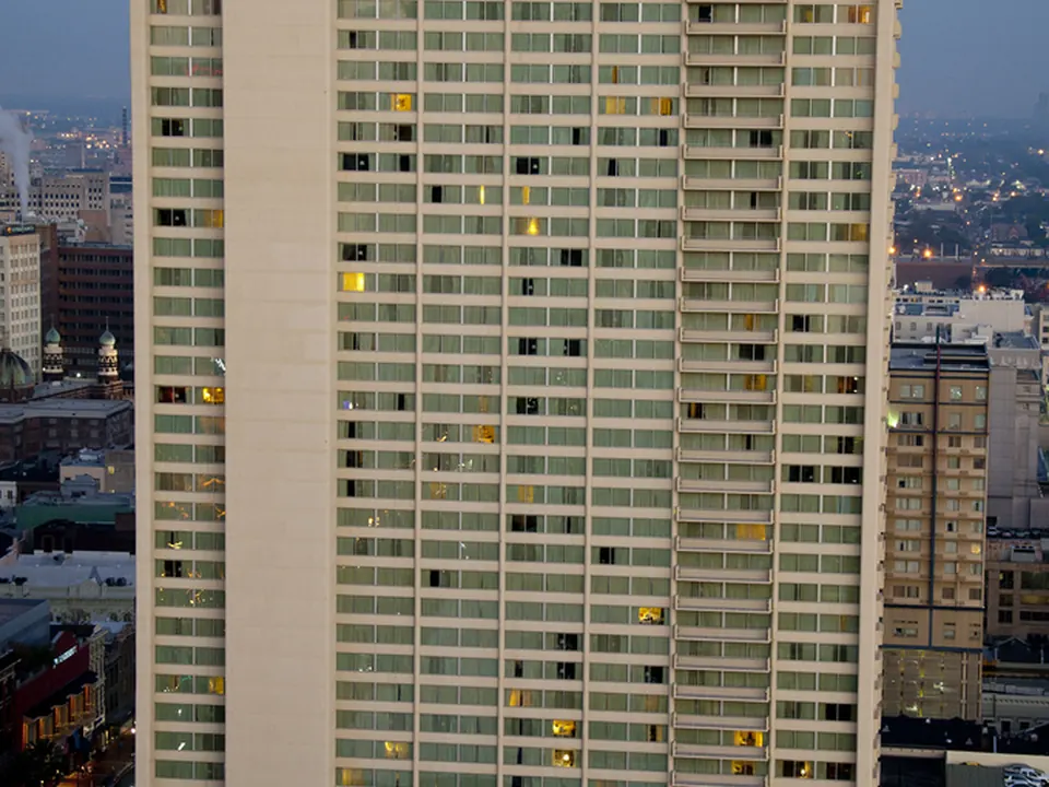 New Orleans Marriott tower above the Central Business District.
