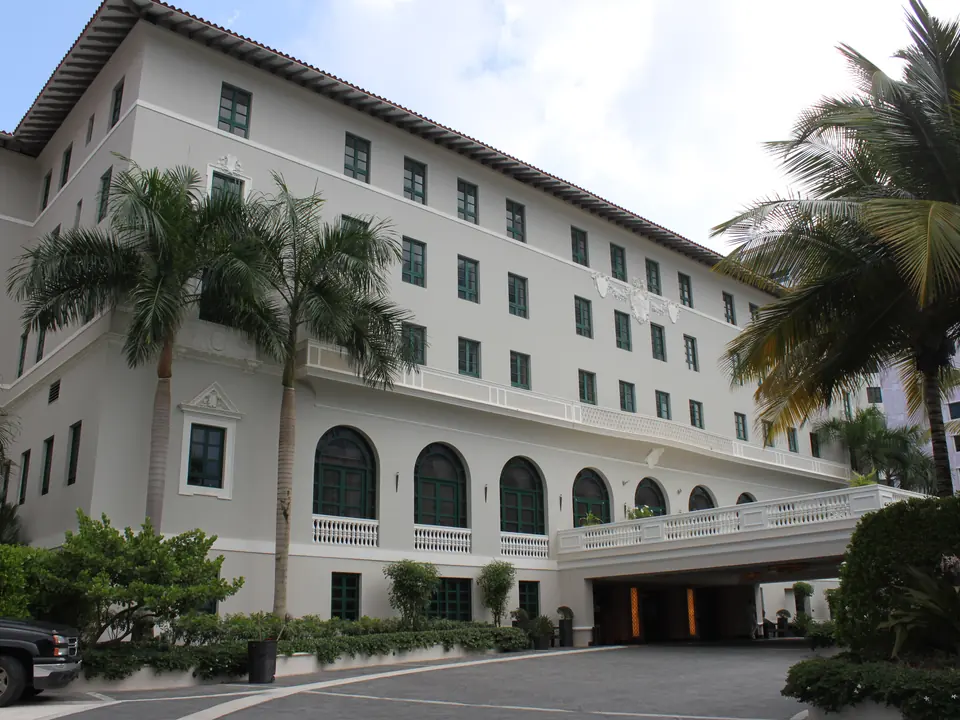 The Condado Vanderbilt Hotel, seen from its driveway.